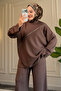 6355 - Stylish, Comfortable, Loose Viscose Soft Interlock Fabric Women's Set with Cross Zipper Detail - 3