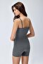 Women's Ribbed Bodysuit Dark Gray Melange - 2