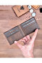 Genuine Leather Double Compartments for Money Slim Minimalist C Wallet 2144