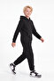 2-Piece Plain 3-Thread Winter Kangaroo Pocket Hooded Boys' Tracksuit Set - 2