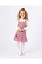 Girl's Cherry Detailed Velvet Gilet, Scallop Collar, Long Sleeve, Double Set, Seasonal and Winter Pink Salopet Dress (2-3-4-5 Years) - 2