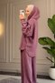 6606 - Stylish Comfortable Modal Soft Knitted Fabric Loose Hooded and Cuff Detail Women's Set - 4