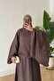 Women's Shawl Covered Detail Skirt Suit Brown - 2