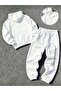 Unisex Women's and Men's Gothıc Letter Text Printed Oversize 3 Thread Hooded Hoodie and Jogger Sweatpants - 2