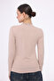 Asymmetrical Seam Detail Stand-Up Collar Long Sleeve Bluz - 4