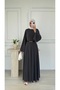 Molly Nelly Women's Parted Comfortable Belted Long Dress - 3