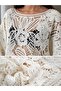 Colette Floral Motif Openwork Crochet Sweater Women's Ecru - 8