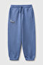 Boy's Blue Sweatpants with Drawstring Waist, Elastic Cuffs and Pockets