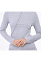 Asymmetrical Seam Detail Stand-Up Collar Long Sleeve Bluz - 6