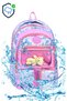 Batik Patterned 3 Main Compartments Side Pocket Detailed Plush Teddy Bear Figured Primary School Backpack for Girls 42 cm