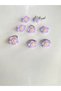 Hair Accessory-Hair Cube with Lotus Flower Purple Color 8 Pieces - 5