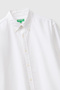 Men's White 100% Cotton Regular Fit Button-Down Shirt - 3