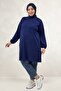 68080 Plus Size Basic Modal Tunic - Navy Blue