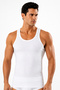 Men's Athlete Ribbed Undershirt (Tutku Authorized Seller) 6 Pieces Cotton Flexible Comfortable – White - 3