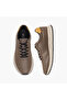Men Leather Lace-Up Ankle Sneakers