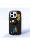 iPhone 16 Pro Max Compatible Graffiti Style Black Cat Phone Case, Shockproof Silicone Case