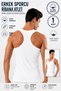 Men's Athlete Ribbed Undershirt (Tutku Authorized Seller) 1 Piece Cotton Flexible Comfortable – White