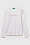 Women's White 100% Cotton Regular Fit Ribbed Long Sleeve T-Shirt - 2
