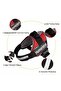 Dog chest harness - anti-pull reflective soft texture - with handle (red) - 2