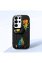 Samsung Galaxy S25 Ultra Compatible Graffiti Style Black Cat Phone Case, Shockproof