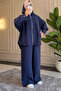6677 - Stylish Comfortable Modal Soft Knitted Fabric Loose Hooded Detailed Women's Set - 3