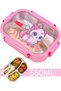 Back to School Lunch Box for Boys Girls 3 Compartment Stainless Steel Bento Box Leak-Proof Food Storage Container with Fork Spoon BPA-Free Portable Meal Box for Outdoor Camping 550ml (Cat)