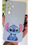 Samsung Galaxy A55 Compatible Stitch Patterned Velvet Inside Baby Blue Phone Case - 2