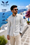 Men's 100% Cotton Checkered Shirt Long Sleeve Relaxed Fit Classic Shirt - 2