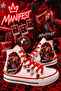 Manifest Printed White High-Top Linen Sports Shoes Sneaker
