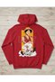 Anime Character Luffy Printed, Red Sweatshirt with Back Detail and Inside Lining