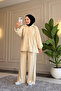 6628 - Stylish, Comfortable, Loose Viscose Soft Interlock Fabric Women's Set with Stripe Detail - 6