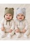 The Outside Part Is Fleece, the Inside Part Is 100% Cotton, 2-Piece Baby Beanie with Ears.