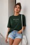 Unisex Black Oversize T-Shirt Short Sleeve Summer Combed Cotton Summer T-Shirt Minimal Mi̇lano Italy Printed Black Oversize T-Shirt - 3