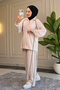 6628 - Stylish, Comfortable, Loose Viscose Soft Interlock Fabric Women's Set with Stripe Detail - 3