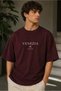 Unisex Black Oversize T-Shirt Short Sleeve Summer Combed Cotton Summer T-Shirt Minimal Venice Italy Printed Burgundy Beige Oversize T-Shirt