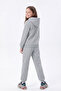 3 Thread Printed Winter Kangaroo Pocket Hooded Girls' Tracksuit Set - 4