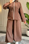 6649 - Stylish, Comfortable, Loose-Fitting Peach Soft Fabric Women's Set with Elastic Detail on the Legs - 7