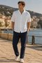 Men's Regular Fit Solid Short-Sleeve Shirt - White