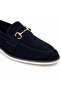 Leon Navy Blue Genuine Suede Leather Men's Casual Shoes - 6