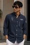 Men's Slim Fit Long-Sleeve Shirt - Black - 2