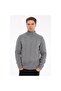Gray Men's 80% Wool 20% Acrylic V Pattern Knitted Half Zipper Stand Collar Knitwear Sweater Trist-5363 - 2