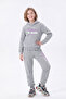 3 Thread Printed Winter Kangaroo Pocket Hooded Girls' Tracksuit Set - 2
