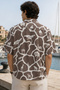 Men's Regular Fit All-Over Print Short-Sleeve Shirt - Brown - 3
