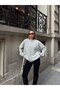 Oversize Crew Neck Soft Textured Knit Sweater Gray - 2