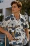 Men's Regular Fit All-Over Print Short-Sleeve Shirt - White - 4