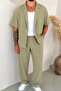 Box Fit Short Sleeve Double Breasted Suit Mint