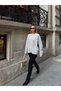 Oversize Crew Neck Soft Textured Knit Sweater Gray - 4
