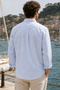 Men's Regular Fit Solid Long-Sleeve Shirt - Blue - 3