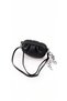 Black Drawstring Women's Shoulder Bag - Faux Leather Daily Crossbody Bag with Polka Dot Shawl Detail - 2