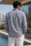Men's Regular Fit Solid Long-Sleeve Shirt - Blue - 3